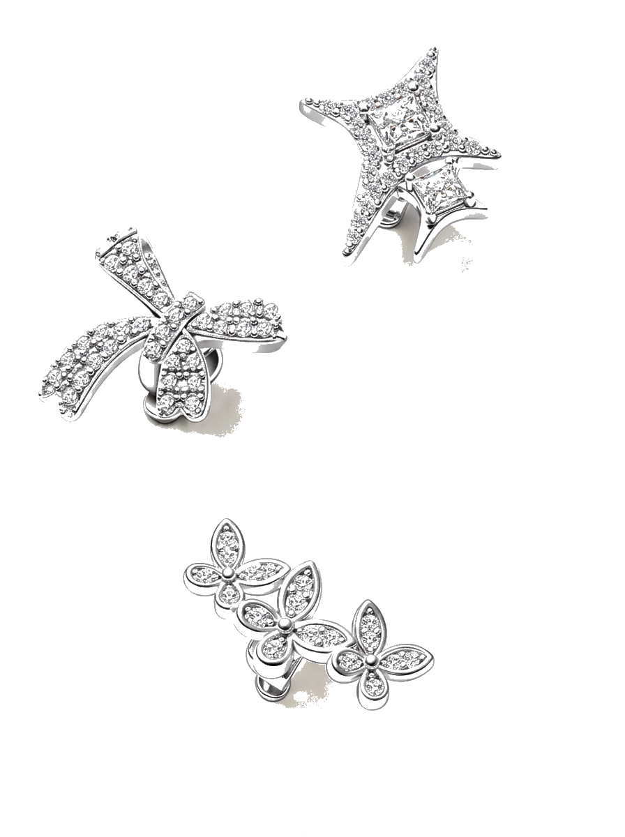 Crystal Stone Accessory - Bow, Star and Flower styles